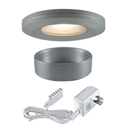 Jesco 72 in. Straight-Edged 12V Slim Disk with 20W Frosted Glass Lens, Silver Grey PK404SG